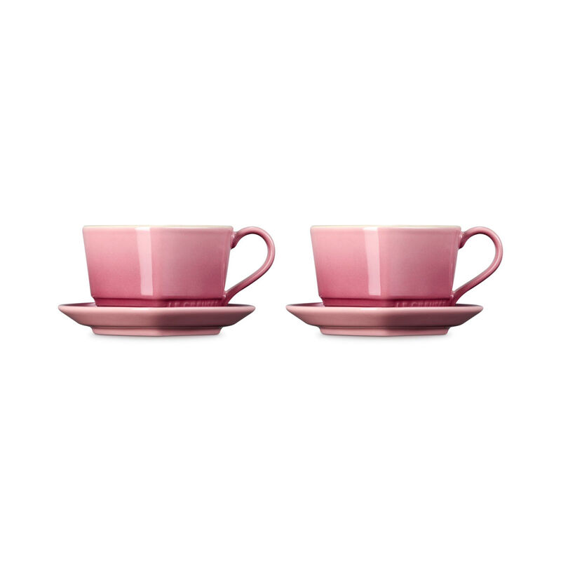 Le Creuset Stoneware Set of 2 Heart Mugs with Saucers image number 4